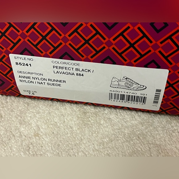 Tory Burch Vintage Black Annie Nylon Sneaker Sz 7.5 - Picture 4 of 4